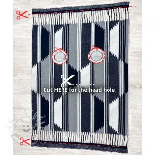 Poncho PRATO boiled wool design H
