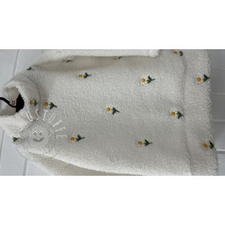 Mantelstoff TEDDY EMBROIDERY Flowers off white