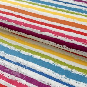 Baumwollstoff Big stripes Snoozy multirainbow