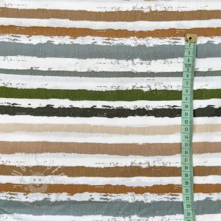 Baumwollstoff Big stripes Snoozy old green