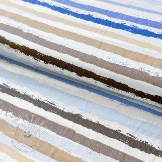 Baumwollstoff Big stripes Snoozy old blue