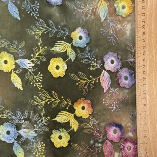 Baumwollstoff TIE DYE EMBROIDERY Poppy design N