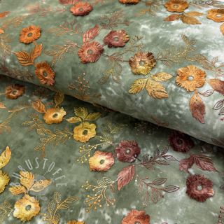 Baumwollstoff TIE DYE EMBROIDERY Poppy design O