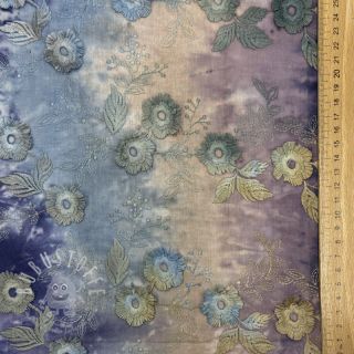 Baumwollstoff TIE DYE EMBROIDERY Poppy design T