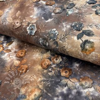 Baumwollstoff TIE DYE EMBROIDERY Poppy design M