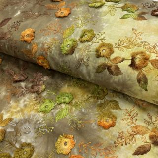 Baumwollstoff TIE DYE EMBROIDERY Poppy design P