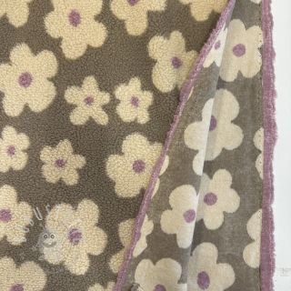 Mantelstoff TEDDY JACQUARD Flowers taupe/beige