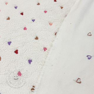 Mantelstoff TEDDY Tossed hearts multi