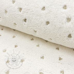 Mantelstoff TEDDY Tossed hearts gold