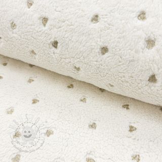 Mantelstoff TEDDY Tossed hearts gold