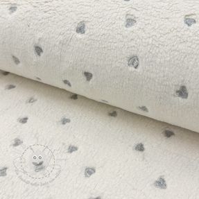 Mantelstoff TEDDY Tossed hearts silver