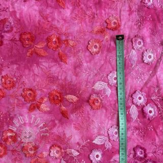 Baumwollstoff TIE DYE EMBROIDERY Poppy design U