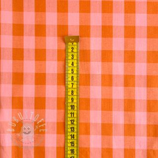 Baumwollstoff YARN DYED CHECKS orange salmon