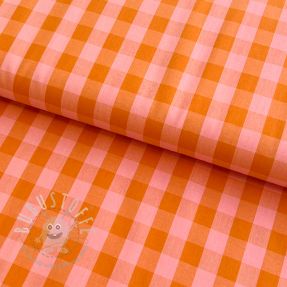Baumwollstoff YARN DYED CHECKS orange salmon