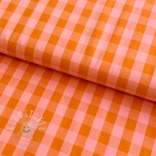Baumwollstoff YARN DYED CHECKS orange salmon
