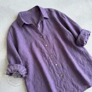 Leinenstoff gewaschen STONEWASHED PREMIUM lavender