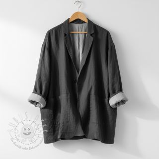 Leinenstoff gewaschen STONEWASHED PREMIUM black