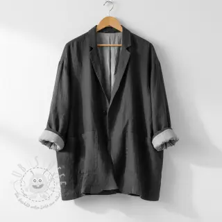 Leinenstoff gewaschen STONEWASHED PREMIUM black