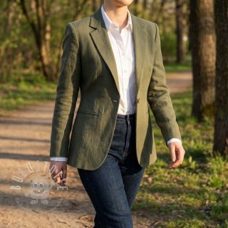 Leinenstoff gewaschen STONEWASHED PREMIUM camo green