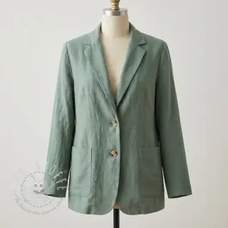 Leinenstoff gewaschen STONEWASHED PREMIUM dark mint