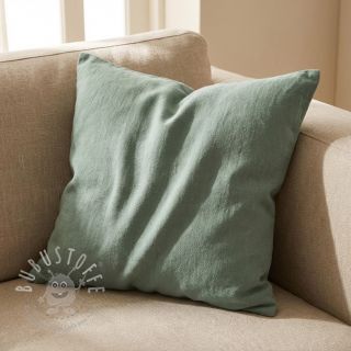 Leinenstoff gewaschen STONEWASHED PREMIUM dark mint