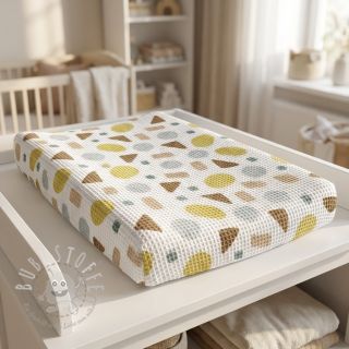 Waffelstoff Shapes yellow digital print