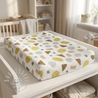 Waffelstoff Shapes yellow digital print