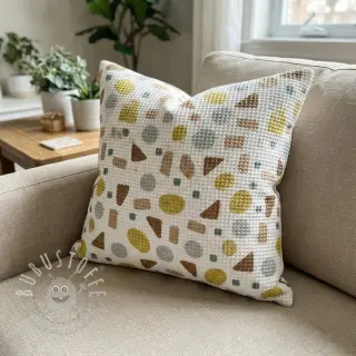 Waffelstoff Shapes yellow digital print