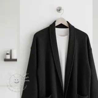 Waffelstoff black