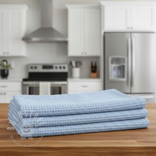 Waffelstoff light blue