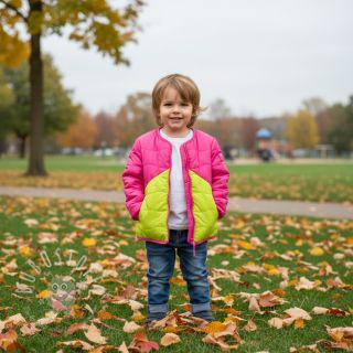 Steppstoffe Graphic square pink lime