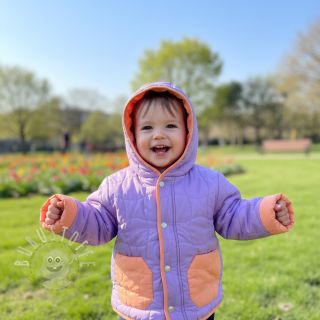 Steppstoffe Graphic square lilac apricot