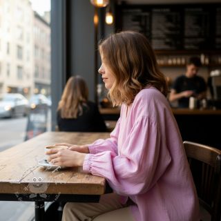 Leinenstoff gewaschen 170 g baby pink