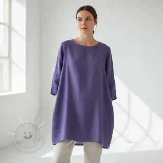 Leinenstoff gewaschen 170 g purple lavender