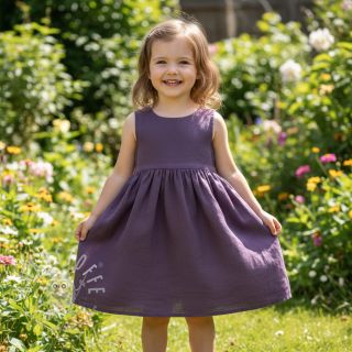 Leinenstoff gewaschen 170 g aubergine