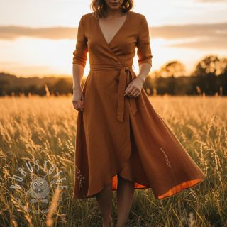 Leinenstoff gewaschen 170 g caramel