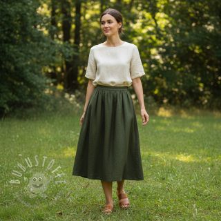 Leinenstoff gewaschen 170 g army green