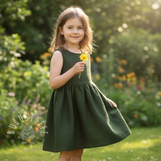 Leinenstoff gewaschen 170 g army green