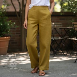 Leinenstoff gewaschen 170 g gold