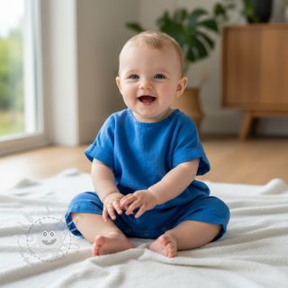 Leinenstoff gewaschen 170 g cobalt