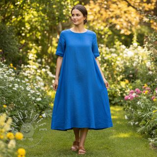 Leinenstoff gewaschen 170 g cobalt