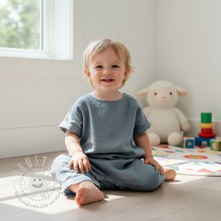 Leinenstoff gewaschen 170 g ocean green