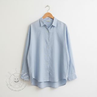 Leinenstoff gewaschen baby blue