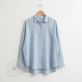 Leinenstoff gewaschen baby blue