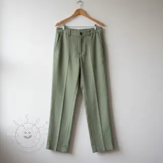 Leinenstoff gewaschen old green