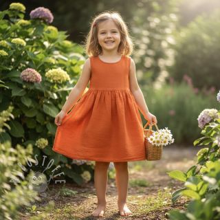 Leinenstoff gewaschen orange