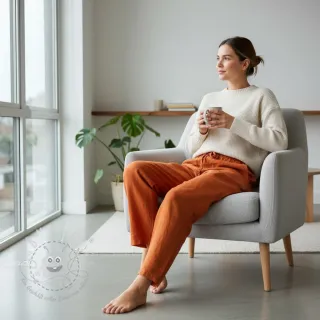 Leinenstoff gewaschen orange