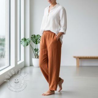 Leinenstoff gewaschen rust