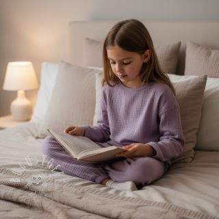 Double gauze/musselin dark lilac