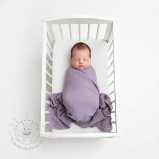 Double gauze/musselin dark lilac ORGANIC